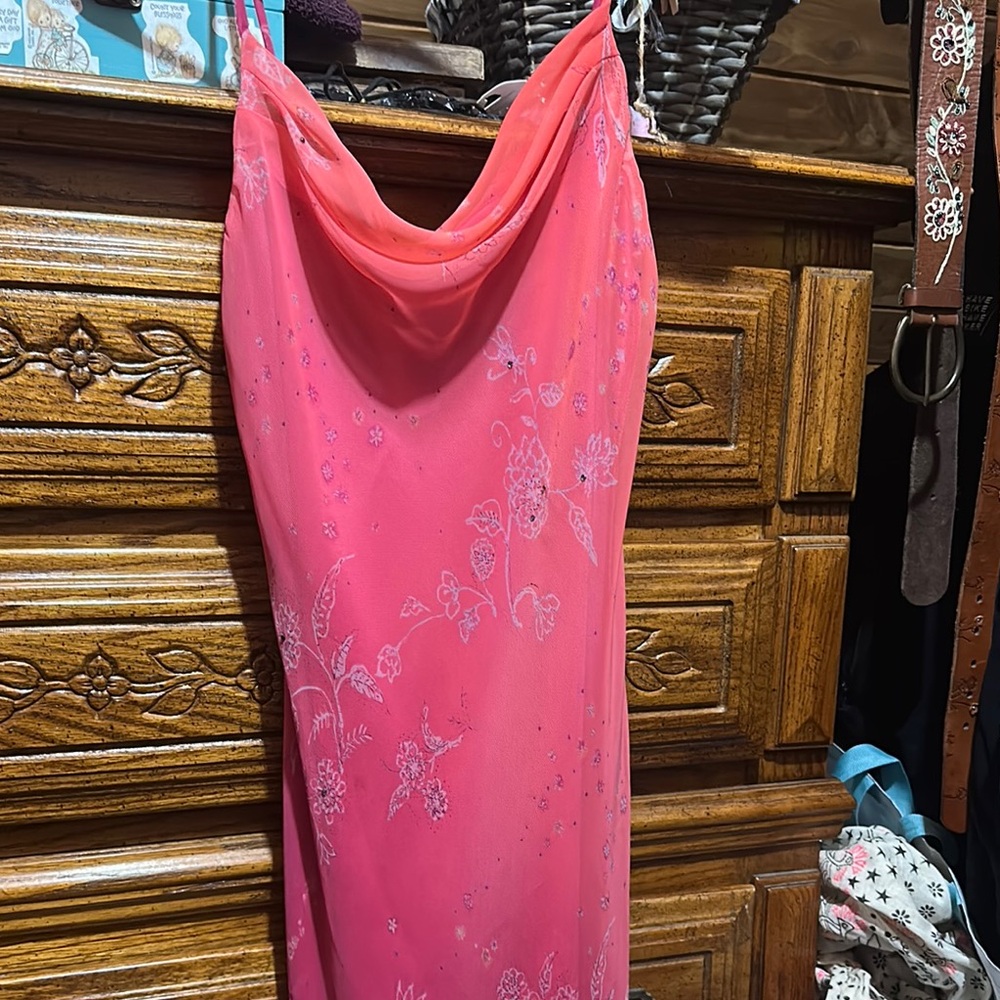 All That Jazz Pink and Orange Slip Dress